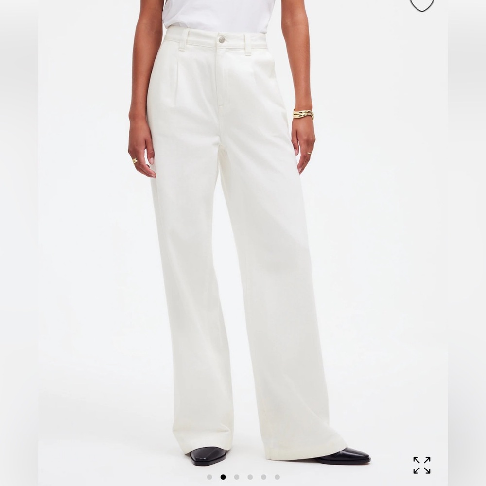 NWT Madewell The Harlow Wide Leg Jean White Size 28